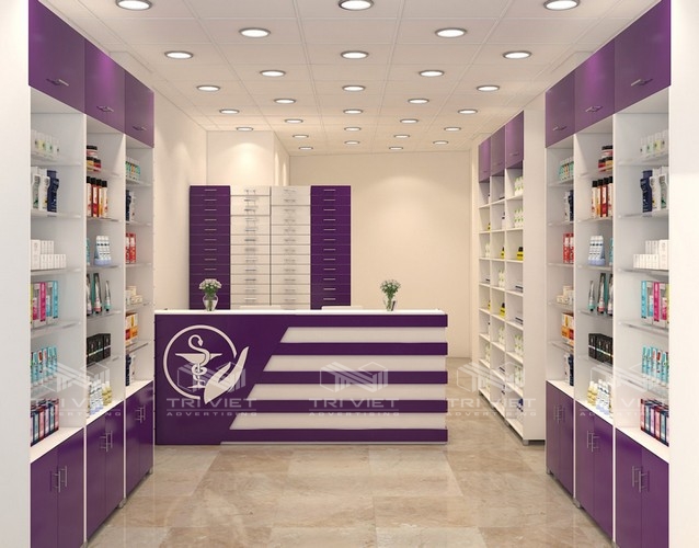 thiết kế shop mỹ phẩm hiện đại