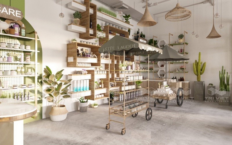thi công shop mỹ phẩm