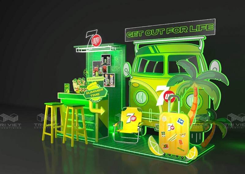 làm booth quảng cáo trong trung tâm thương mại