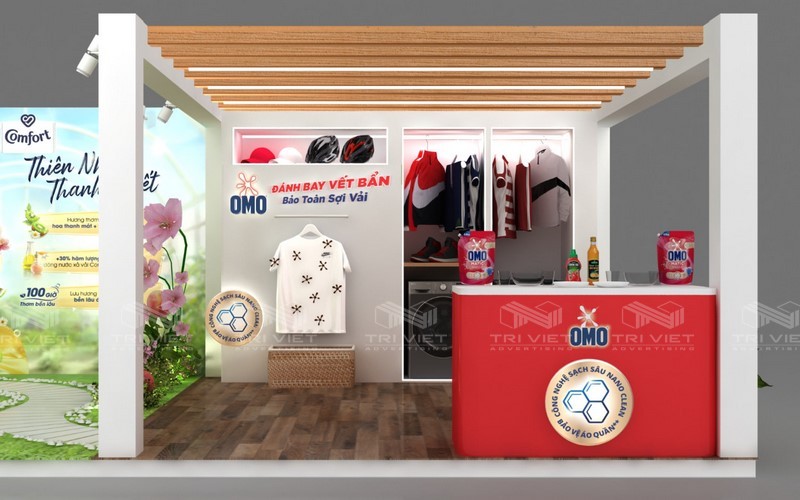 booth quảng cáo cho nhãn hàng