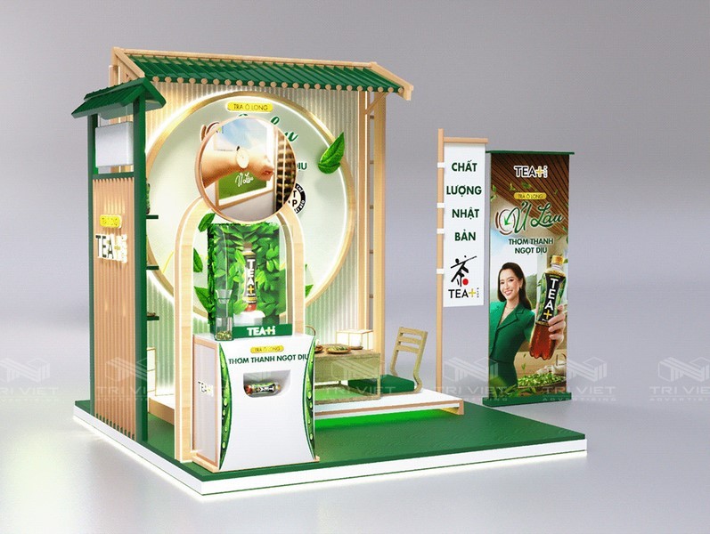 chỗ thiết kế booth quảng cáo