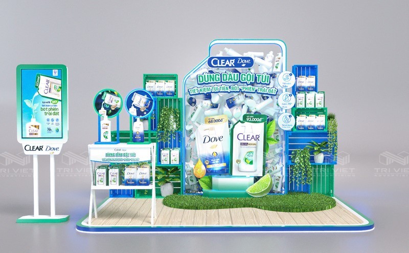 thiết kế booth quảng cáo mẫu mới