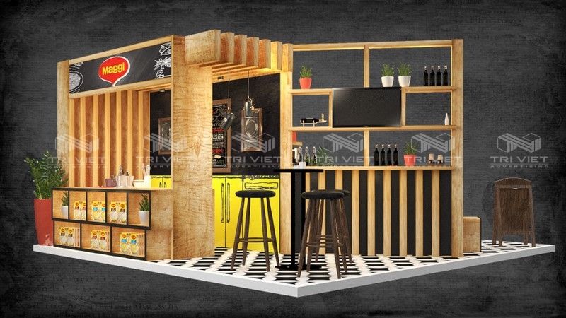 thiết kế booth bán hàng mẫu