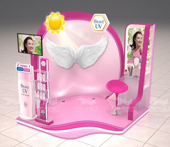Booth trưng bày sản phẩm mỹ phẩm