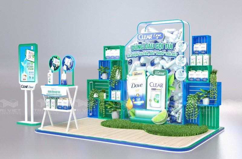 booth trưng bày sản phẩm giá rẻ