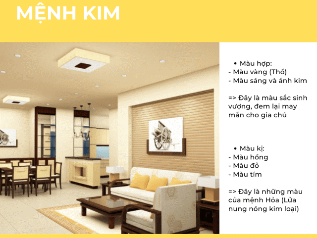 mệnh kim hợp với màu nào