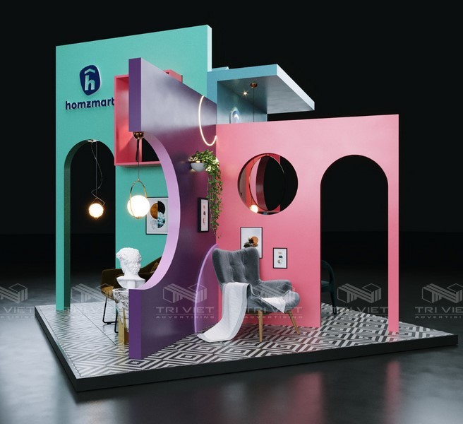 lắp đặt booth quảng cáo chuyên nghiệp