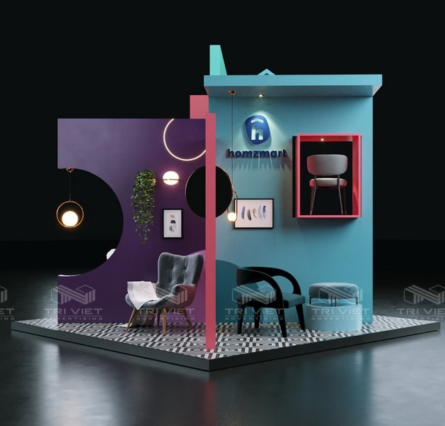 lắp đặt booth quảng cáo đẹp