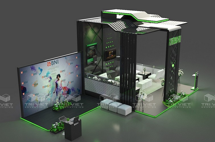 lắp đặt booth quảng cáo hiện đại