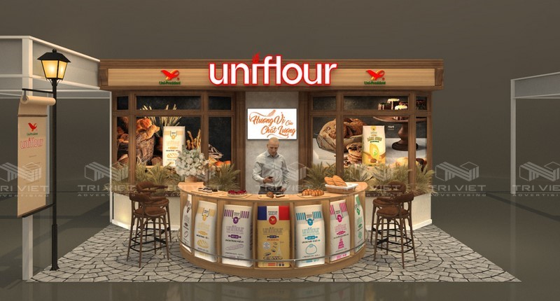 thiết kế booth quảng cáo hiện đại