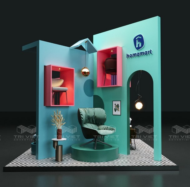 booth trưng bày sản phẩm giá rẻ