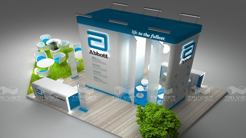 chỗ thiết kế booth quảng cáo