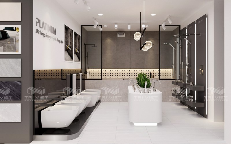 thiết kế showroom gạch men